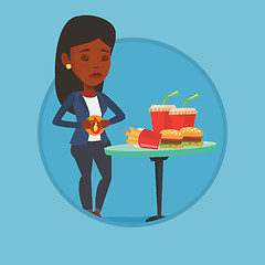 Image showing Woman suffering from heartburn vector illustration