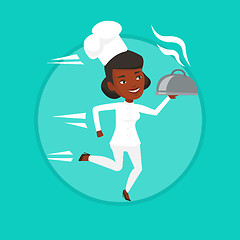 Image showing Running chef cook vector illustration.