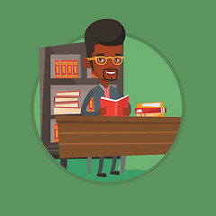 Image showing Student reading book vector illustration.