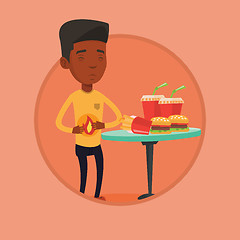 Image showing Man suffering from heartburn vector illustration.