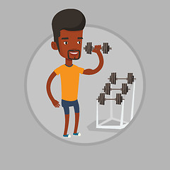 Image showing Man lifting dumbbell vector illustration.