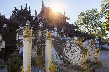 Image showing Golden Palace Monastery (Shwenandaw Kyaung)