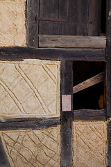 Image showing Detail of a half timbered house at the ecomusee in Alsace