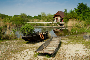 Image showing Boat at the ecomusee in Alsace