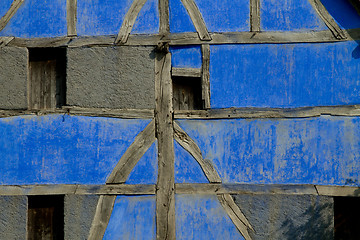 Image showing Half timbered house details at the ecomusee in Alsace