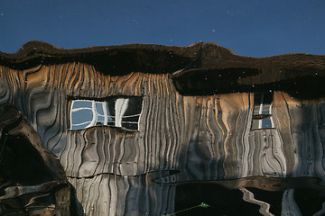 Image showing Reflection of a wooden house at the ecomusee in Alsace