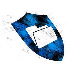Image showing Finance concept: Folder With Shield on Digital background