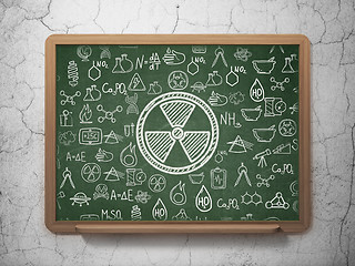 Image showing Science concept: Radiation on School board background