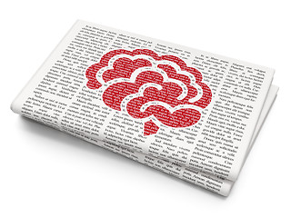 Image showing Health concept: Brain on Newspaper background