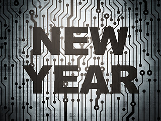 Image showing Holiday concept: circuit board with New Year