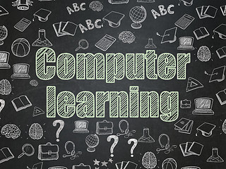 Image showing Studying concept: Computer Learning on School board background