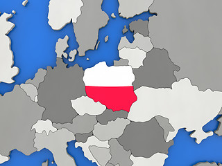 Image showing Poland on globe