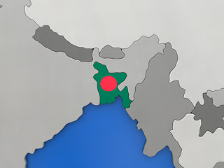 Image showing Bangladesh on globe