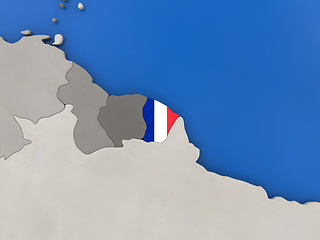 Image showing French Guiana on globe