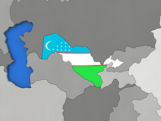 Image showing Uzbekistan on globe