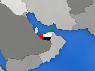 Image showing United Arab Emirates on globe