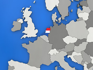 Image showing Netherlands on globe