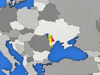 Image showing Moldova on globe