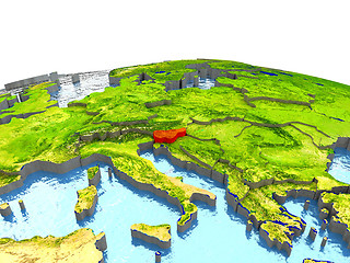 Image showing Slovenia on Earth in red