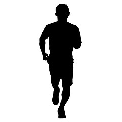 Image showing Silhouettes. Runners on sprint, men. illustration