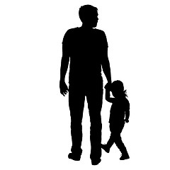 Image showing Silhouette of happy family on a white background