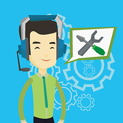 Image showing Technical support operator vector illustration.