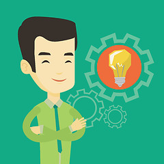 Image showing Man with business idea bulb in gear.