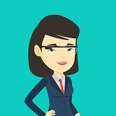 Image showing Woman wearing smart glass vector illustration.