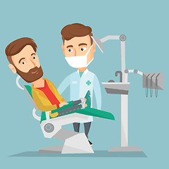 Image showing Patient and doctor at dentist office.