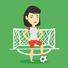 Image showing Football player with ball vector illustration.