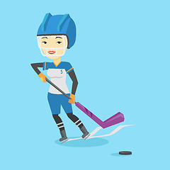 Image showing Ice hockey player vector illustration.