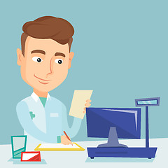 Image showing Pharmacist writing prescription.