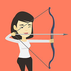 Image showing Archer training with the bow vector illustration.