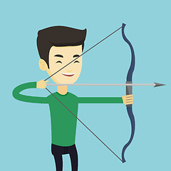 Image showing Archer training with the bow vector illustration.