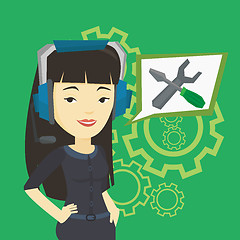 Image showing Technical support operator vector illustration.