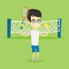 Image showing Male tennis player vector illustration.