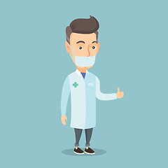 Image showing Doctor giving thumbs up vector illustration.