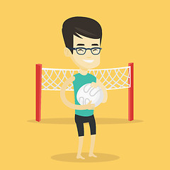 Image showing Beach volleyball player vector illustration.