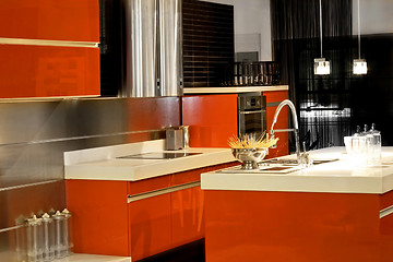 Image showing Red kitchen