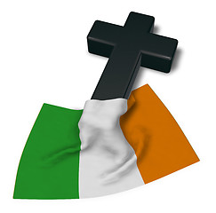 Image showing christian cross and flag of ireland - 3d rendering