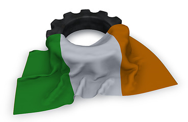 Image showing gear wheel and flag of ireland - 3d rendering