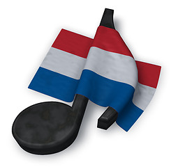 Image showing music note and dutch flag - 3d rendering