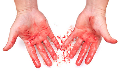 Image showing bloody hands