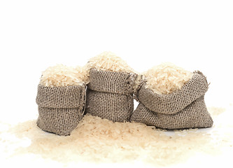Image showing rice in sacks