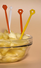 Image showing  cup filled with pineapple slices 