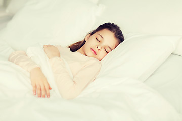 Image showing girl sleeping in bed at home