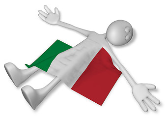 Image showing dead cartoon guy and flag of italy - 3d illustration