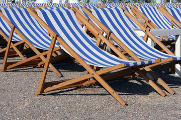 Image showing chaise longues closeup