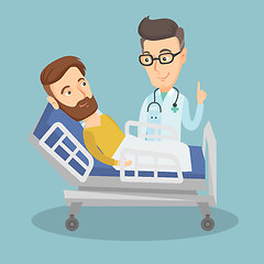 Image showing Doctor visiting patient vector illustration.