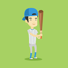 Image showing Baseball player with bat vector illustration.